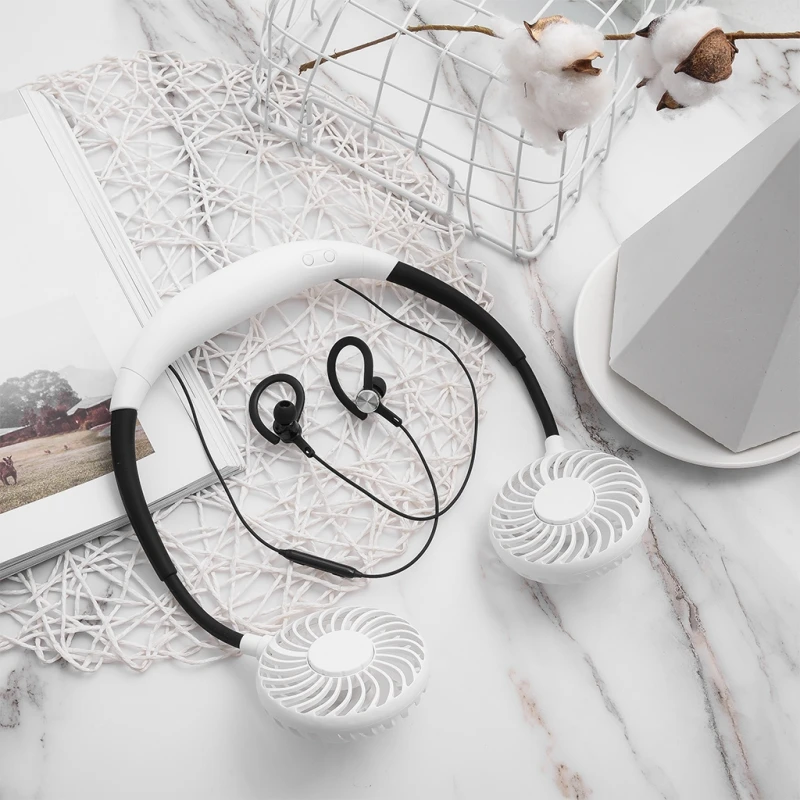 Подвесной шейный спортивный вентилятор 4 в 1 Bluetooth гарнитура арома перезаряжаемый
