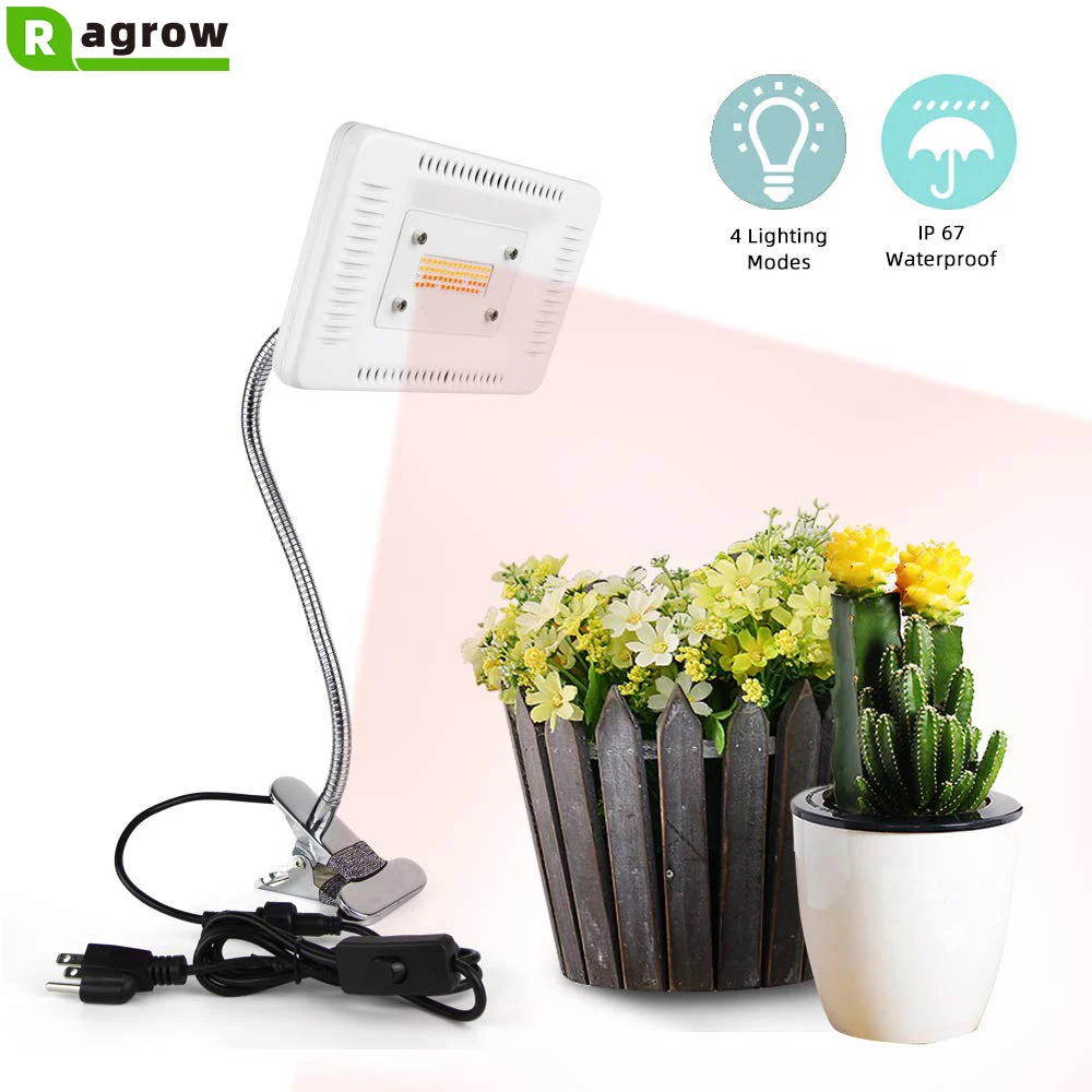 

50W 56 LEDs Grow Light Full Spectrum 4 Lighting Modes IP67 Waterproof Growing Lamps for Greenhouse Tent Indoor Plant Flower Vegs