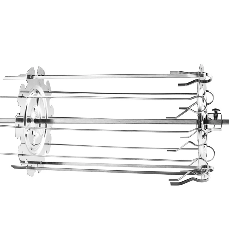 10 Fork BBQ Steel Metal Roaster Rotisserie Skewers Needle Cage With Wireless Remote Meat Thermometer | Дом и сад