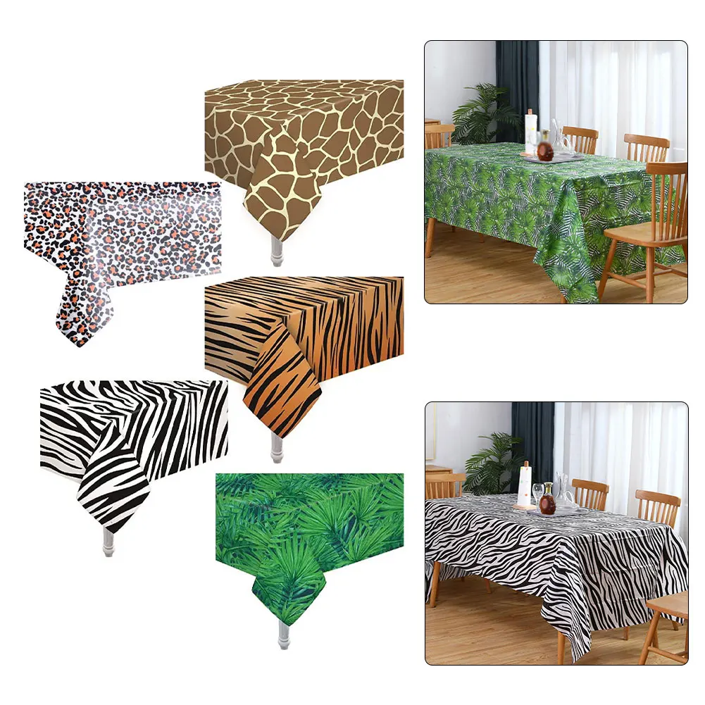 

5pcs Rectangle Waterproof Tablecloth Table Overlays Wedding Decoration Banquet Dining Table Cover New Year Christmas Table Cloth