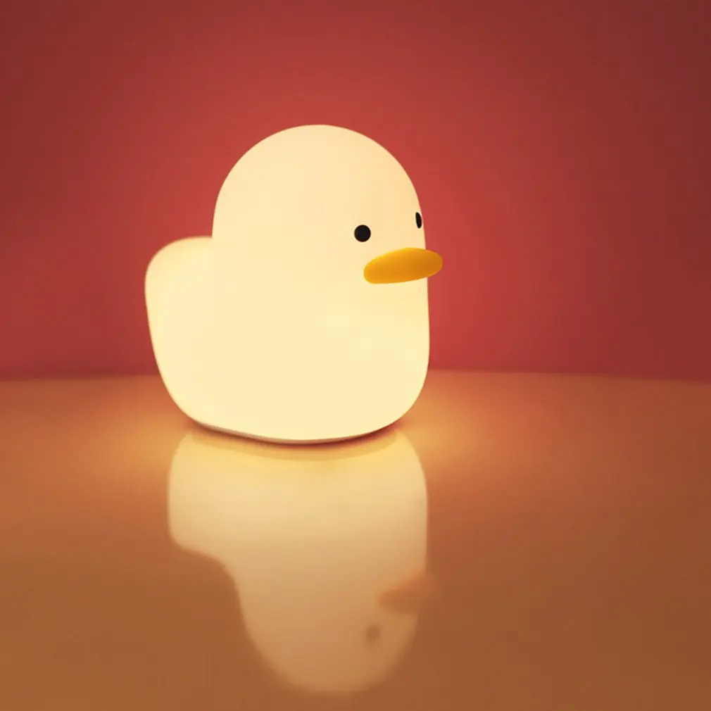 

Cute Lovely Cartoon Dull Duck Led Night Light Silicone USB Charging Nightlight Holiday Gifts Kids Room Bedside Bedroom