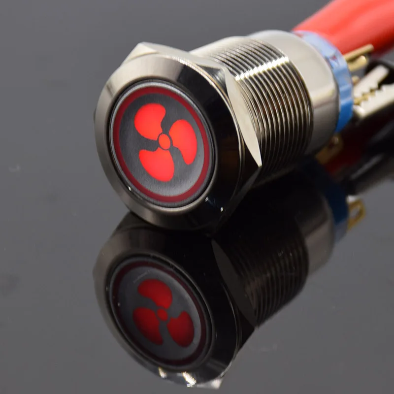 Металлический кнопочный переключатель 19 мм самоблокирующийся окисляющий черный