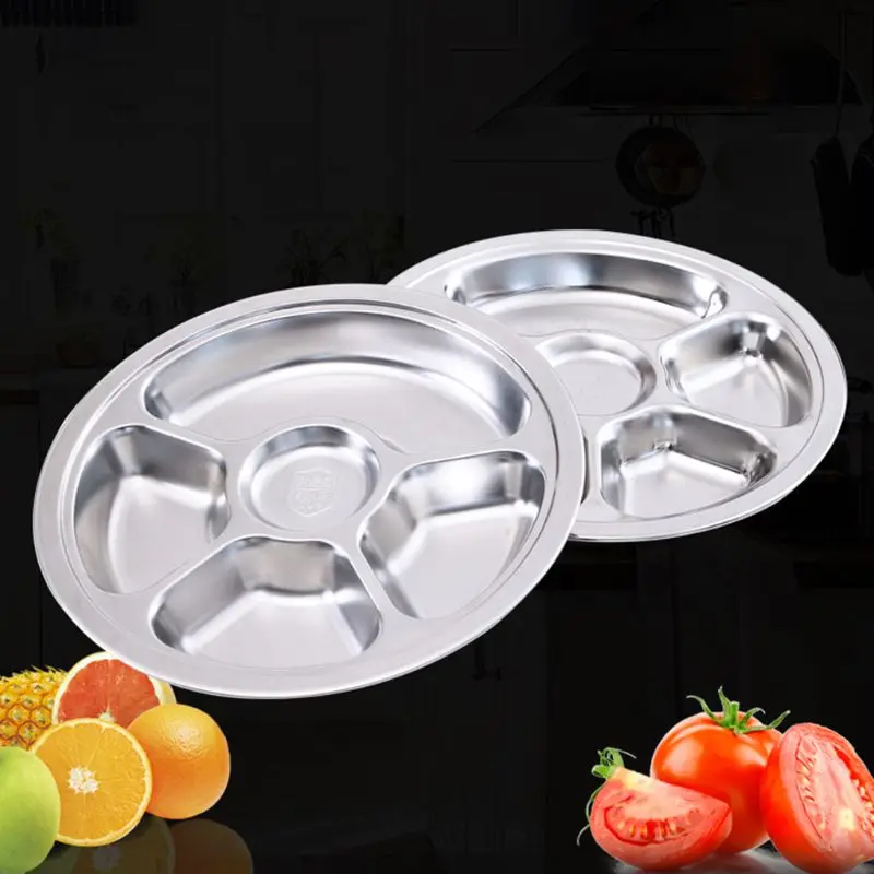 2021 нержавеющая сталь разделенный обеденный поднос контейнер для обеда пищевая