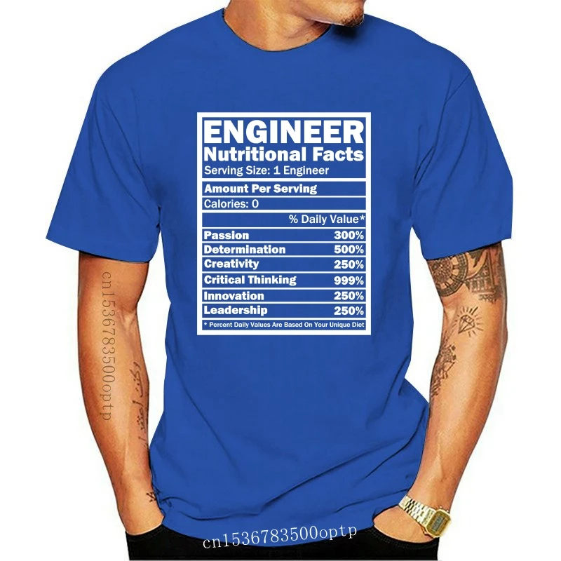 

New 2021 Fashion Hot Sale Engineer Nutritional Facts Tee shirt