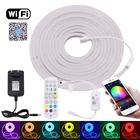 Светодиодная лента с Wi-Fi, неоновая лампа RGB 5050 Luces, светодиодная неоновая лента s, 12 В, 72 светодиодам, лента, Диодная лента, водонепроницаемое светильник