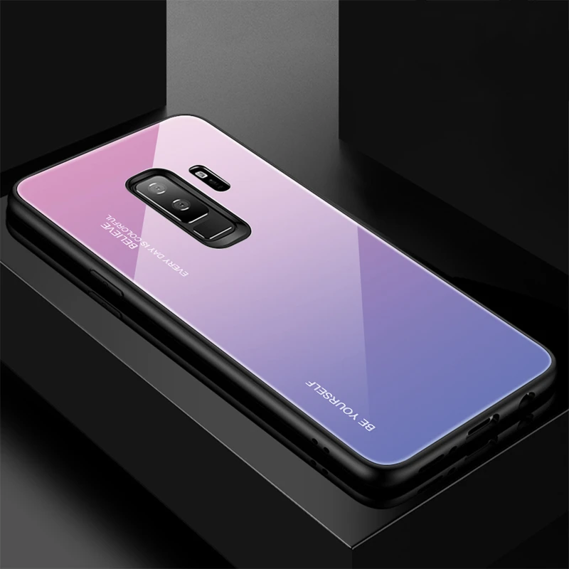 Чехол для телефона из закаленного стекла для Samaung Galaxy S9 S8 Plus Note 8 чехол с узором для Samaung S9 S8 Plus Note 8 чехлы из ТПУ с мягкими краями - Цвет: 02