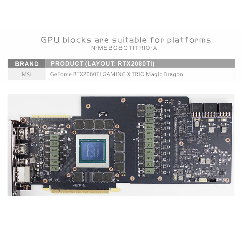 Bykski N-MS2080TI TRIO-X полный охват блок GPU воды для MSI RTX 2080Ti GAMING X TRIO Графика карты - купить