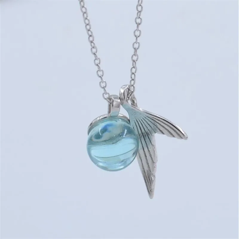 Романтическая крошечная пляжная подвеска в виде слезы Русалочки ожерелье с
