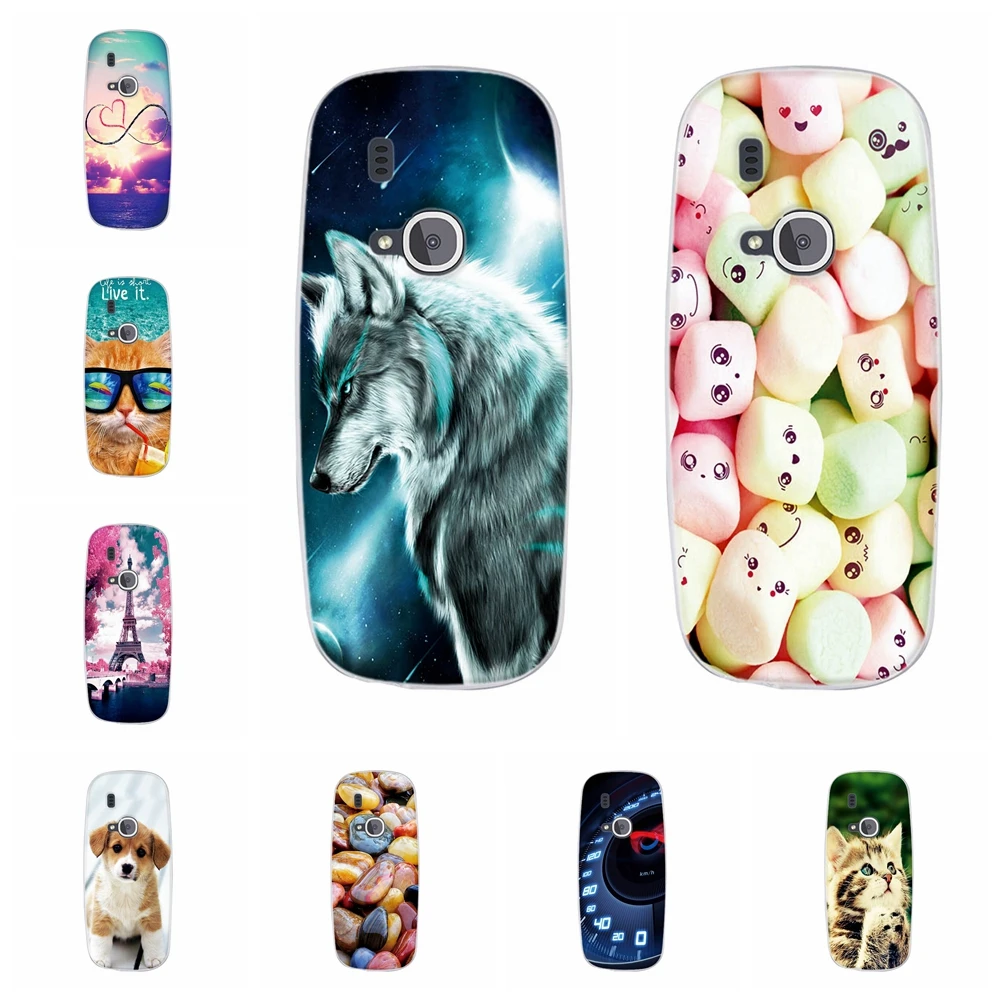 

Soft TPU Silicone Bumper For Nokia 3310 2017 Case 3D Relief Cat patterned For Nokia 3310 Phone Back Cover For nokia 3310 Fundas