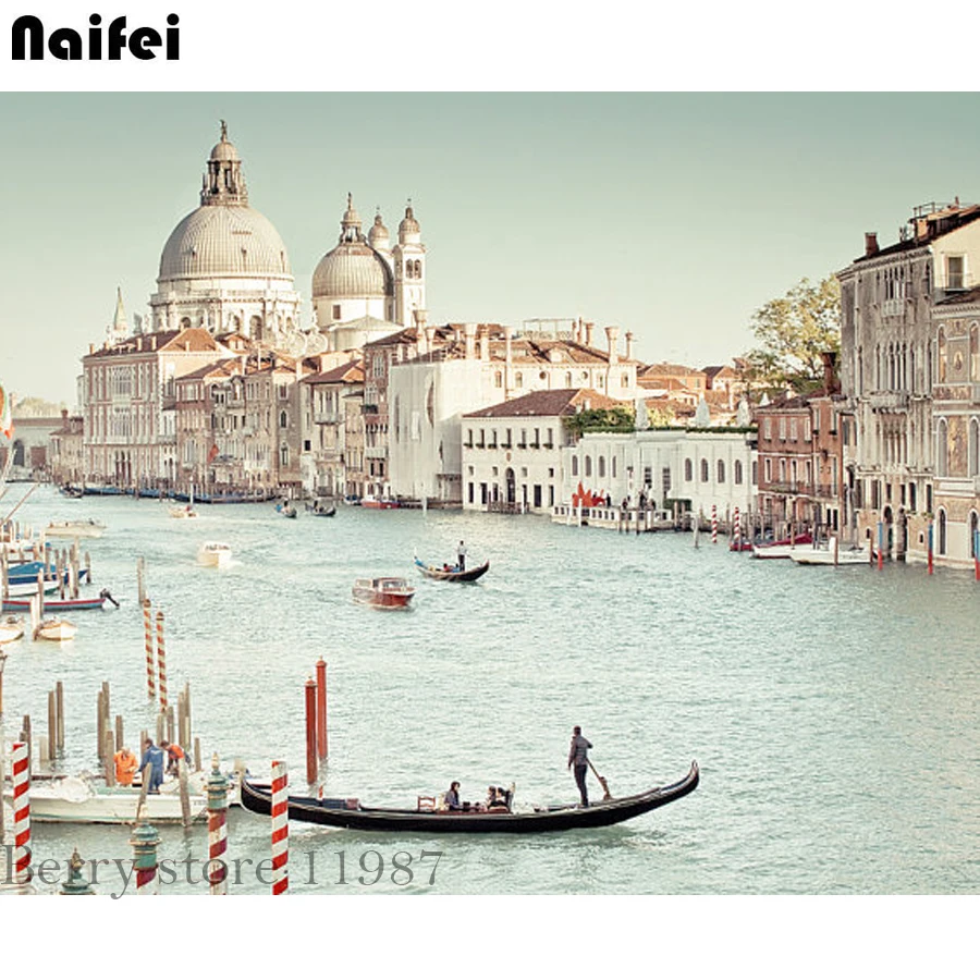 5d алмазная картина своими руками вышивка крестом пейзаж светильник в Венеции