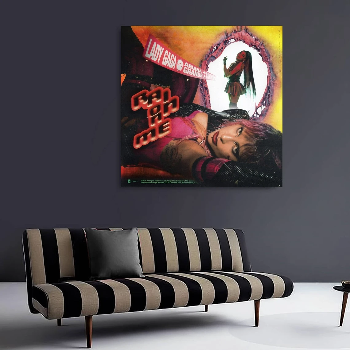 Леди Гага и Ариана Гранде Дождь На меня Обложка альбома Плакат Холст Печать Рэп