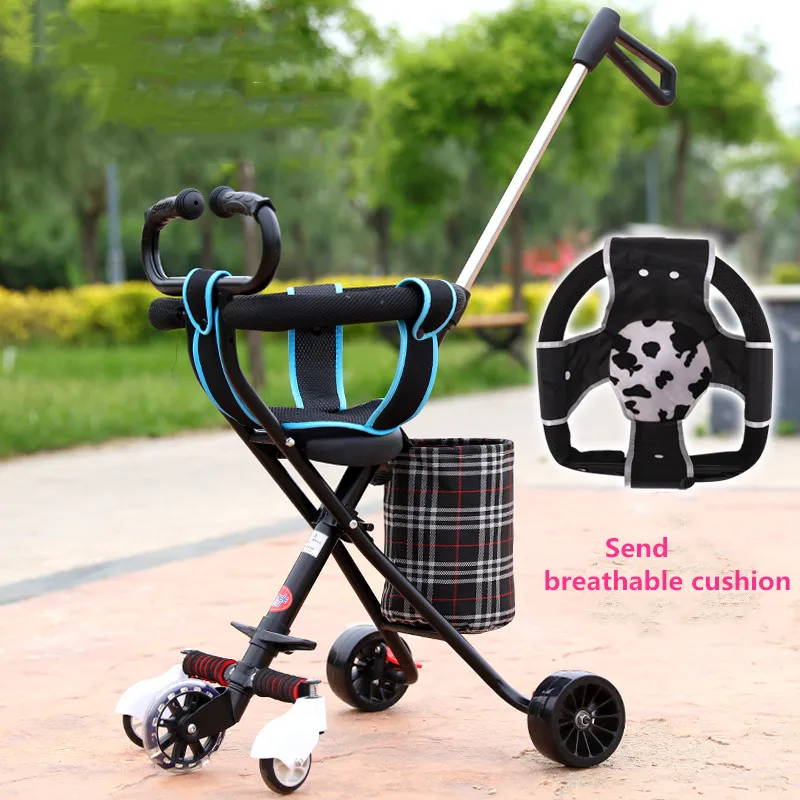 

Free shipping 2021 new 1-6 year old baby stroller with baby artifact trolley child tricycle lightweight folding trolley