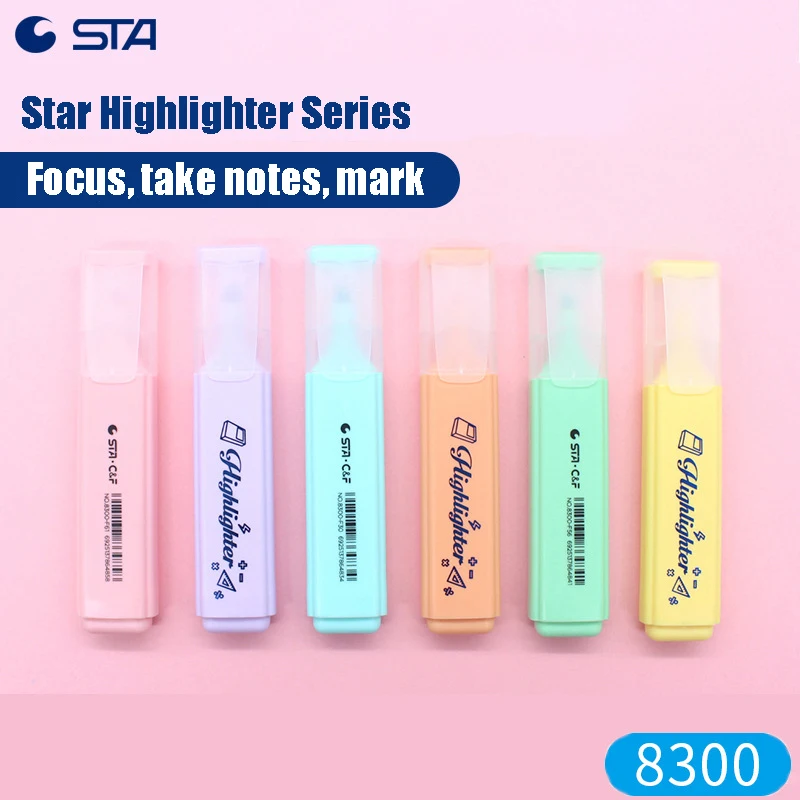 

STA 6 Apples/set Mini Colored Pen Paper Company Floating Marker 6 Colors Canette Pretty Colored Candy Tag Pen Graphics