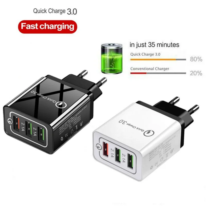 Новое быстрое зарядное устройство 3 0 QC USB портативное для iPhone Samsung Xiaomi Huawei