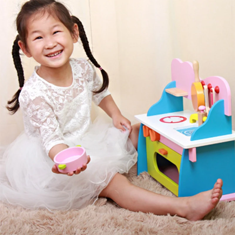 

Wooden toy Wooden Kitchen Toys Cooking cosplay toy real life Stove toy baby Educational table game gifts for children play house