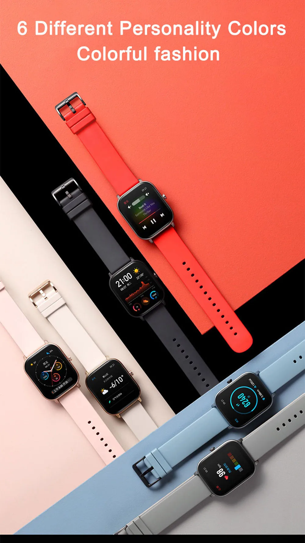Глобальная версия Amazfit GTS Смарт-часы 5ATM водонепроницаемые плавательные умные часы 14 дней батарея управление музыкой для телефона Xiaomi IOS