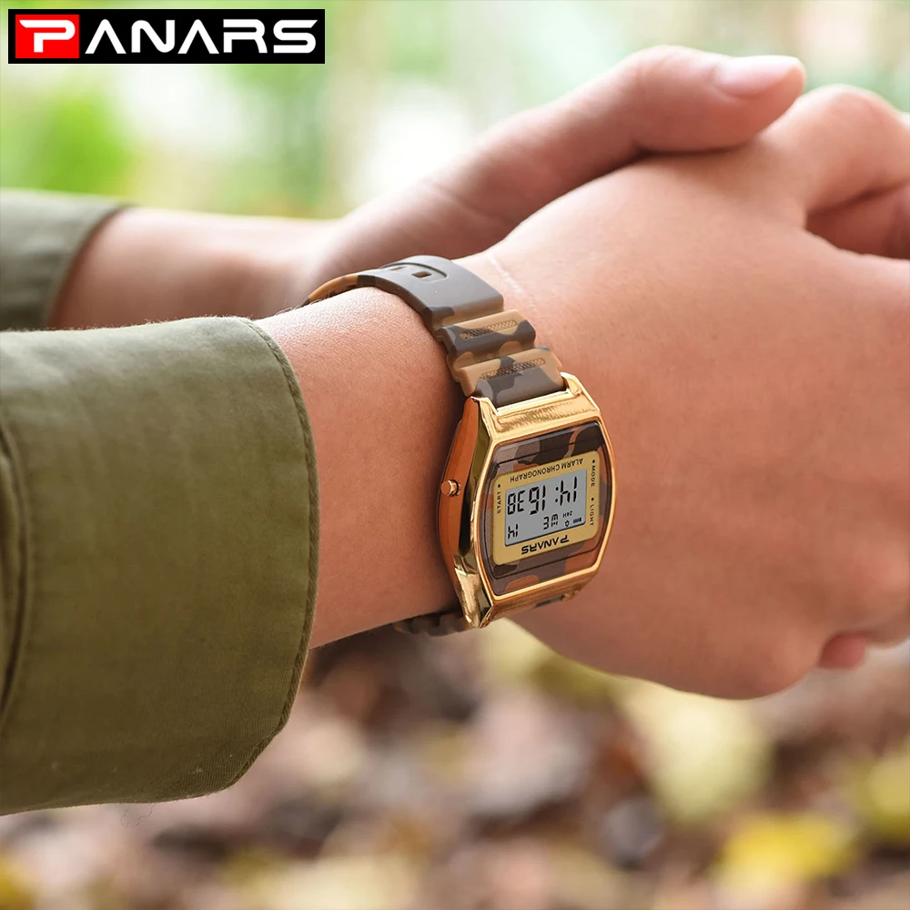 Мужские часы PANRAS военные водонепроницаемые электронные цифровые светодиодный