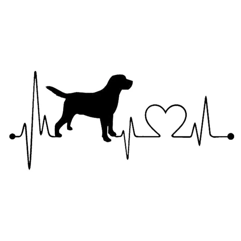 

Car Sticker Lovely Car Styling Pet Dog Labrador Retriever Heart Beat Reflective Auto Decal Waterproof Sun Protection PVC,20*10cm