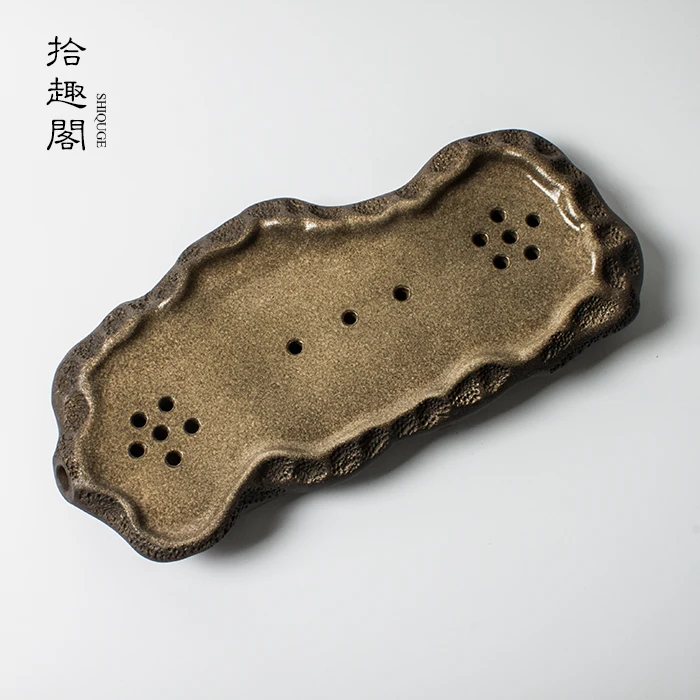 

Handmade coarse pottery tea tray dry plate of Japanese tea water tea table of archaize ceramic saucer pot bearing