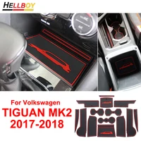 14pcs car anti slip pad cup holder mat sticker for vw volkswagen tiguan 2 2017 2018 car door groove storage box center console