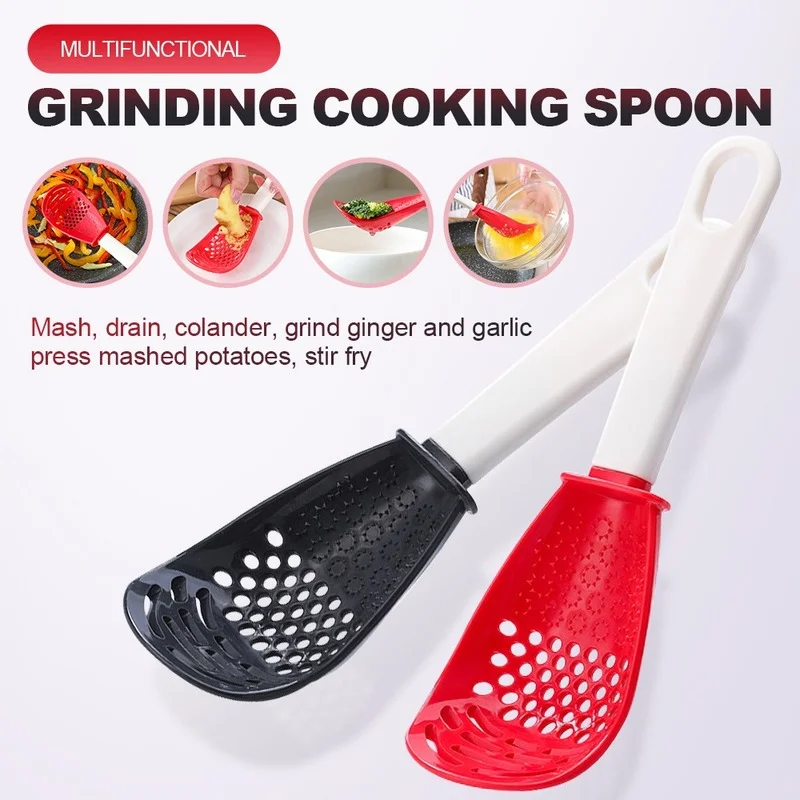 

1Pcs Multifunctional Cooking Shovel Quality Grinding Cooking Spoon Colanders Multipurpose Grinding Ginger and Garlic Grater