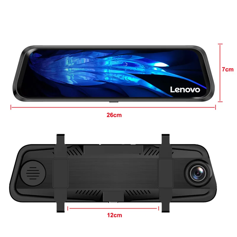 10 '' lenovo потоковый медиа Автомобильный видеорегистратор зеркало заднего вида с 16 ГБ TF картой Dash Cam HD ips сенсорный экран камера ночного видения