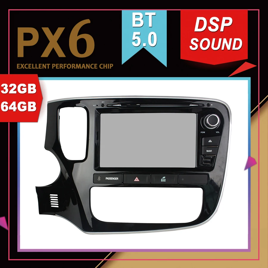Автомобильный мультимедийный GPS PX6 с отличными характеристиками Android 9 0 для MITSUBISHI
