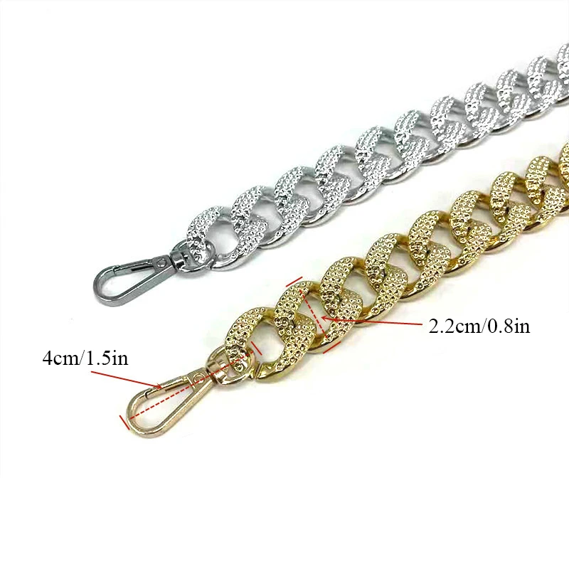 Silver Gold 38cm Bag Strap Handbag Handles DIY Purse Strap Replacement Handbag Straps Bag Chain Bag Accessories Handles For Bag
