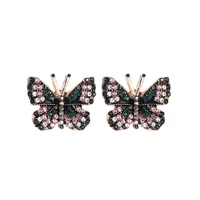 fashion exquisite color butterfly earrings female rhinestone wild personality metal earrings sweet romantic jewelry gift