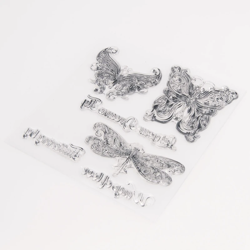 

Easter Bunny Butterfly Wreath Silicone Clear Seal Stamp DIY Scrapbooking Embossing Photo Album Decorative Paper Card Craft