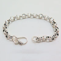 real 925 sterling silver bracelet 4 5mm rolo link bracelet for men and women