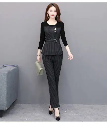

Plus Size Women Clothing Sets Ensemble Femme 2 Piece Sets Womens Outfits Top&pants Set Korean Woman Suit Conjunto Feminino