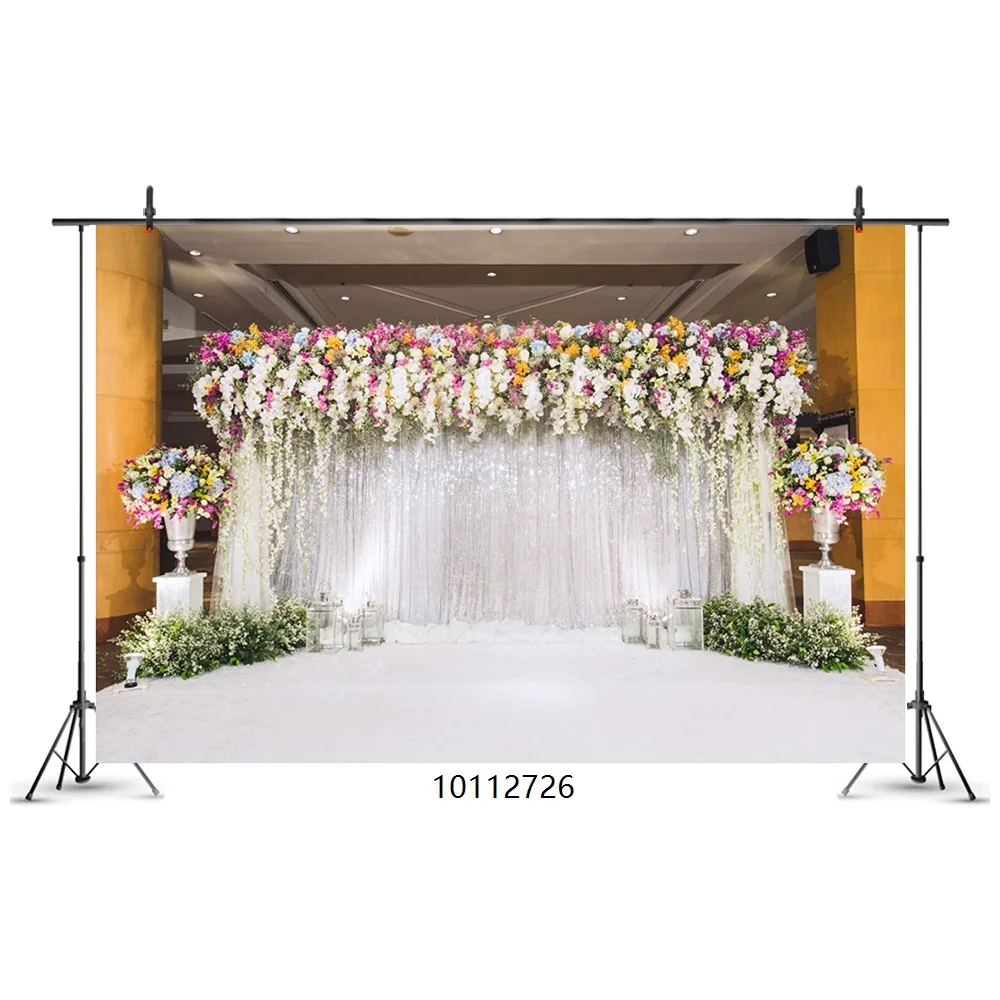 

2.4x2.4M Flowers Wall Wood Floor Flower Newborn Portrait Photo Background Customized Photographic Backdrops For Photo Studio