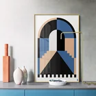 Абстрактная Геометрическая архитектура, Настенная живопись на холсте и принты, новодический цветной плакат для гостиной, спальни, домашний декор
