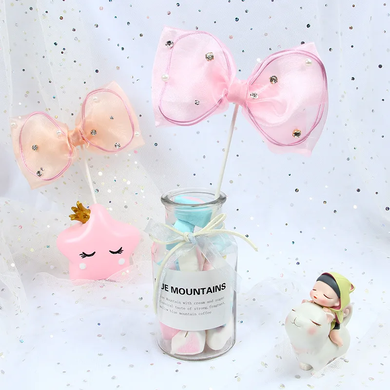 1 шт. украшение для торта с бантом и украшениями свадебных тортов праздничное на