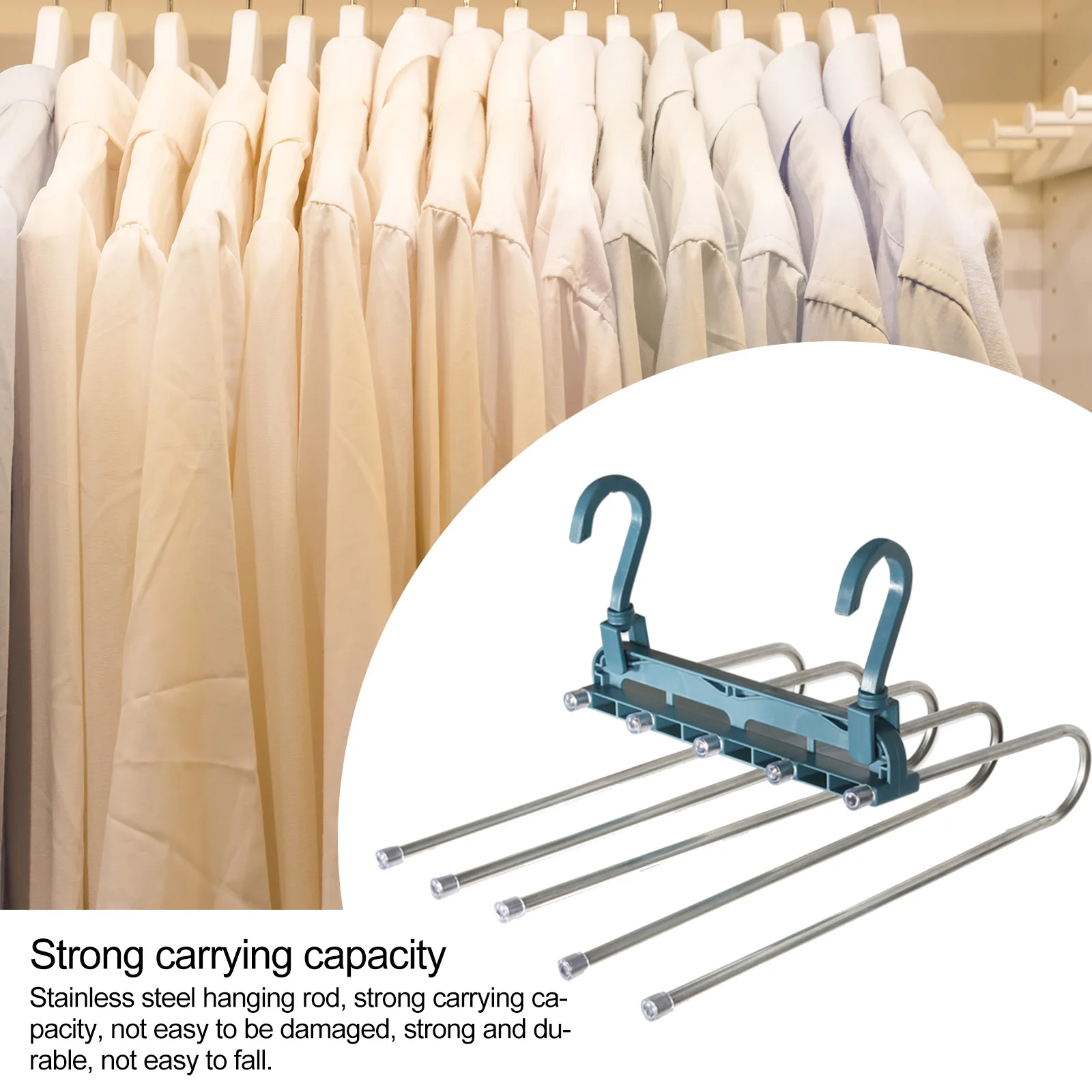 

Multifunctional Folding Pants Hanger Clothes Organizer Saving Space Mufti-Layer Household Hangers
