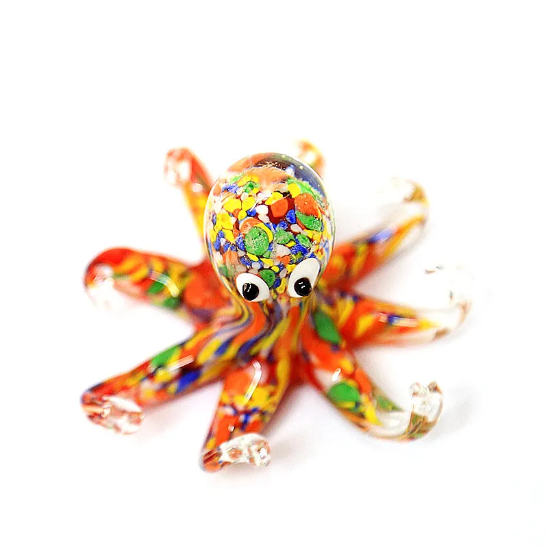 

Colorful Cute Glass Octopus Figurines Handmade Sea Animal Craft Gifts For Kids Home Decor Murano Style Small Sculpture Ornaments