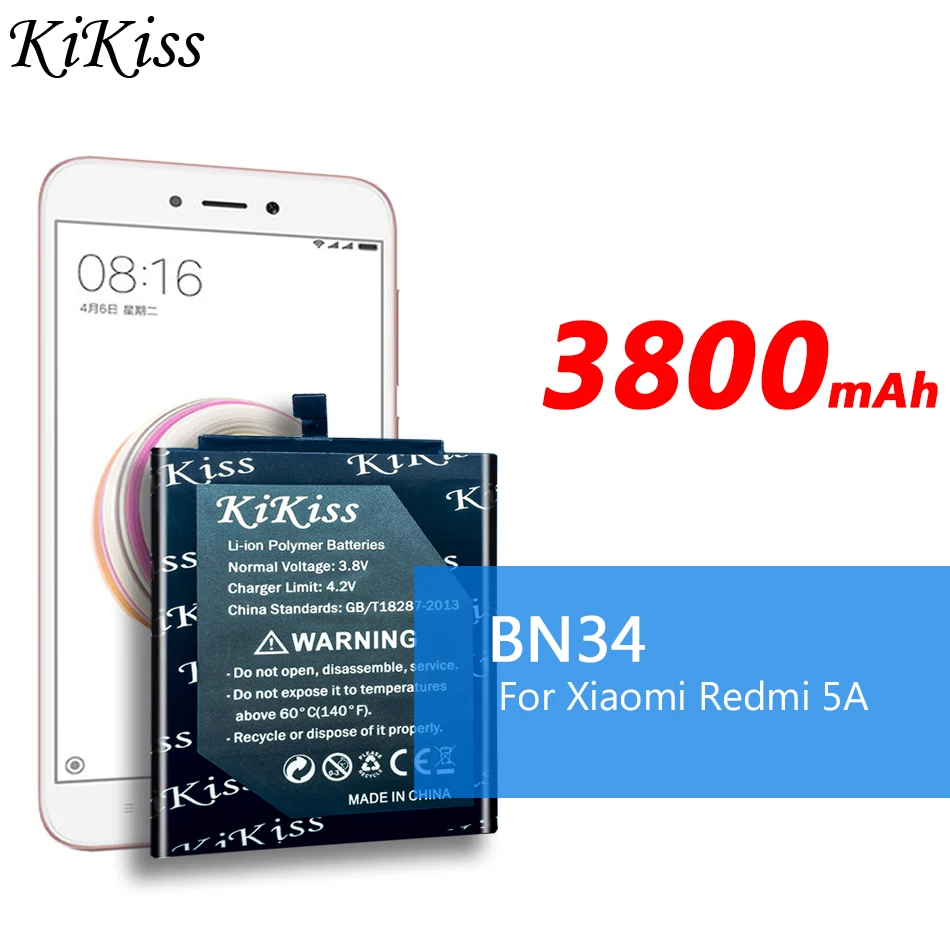 Бесплатный инструмент аккумулятор KiKiss BN30 BN31 BN34 для Xiao mi Red mi 4A/Red mi 5A/Red mi Note 5A/Red mi Note 5A Pro Аккумулятор для Xiao mi 5X mi 5X