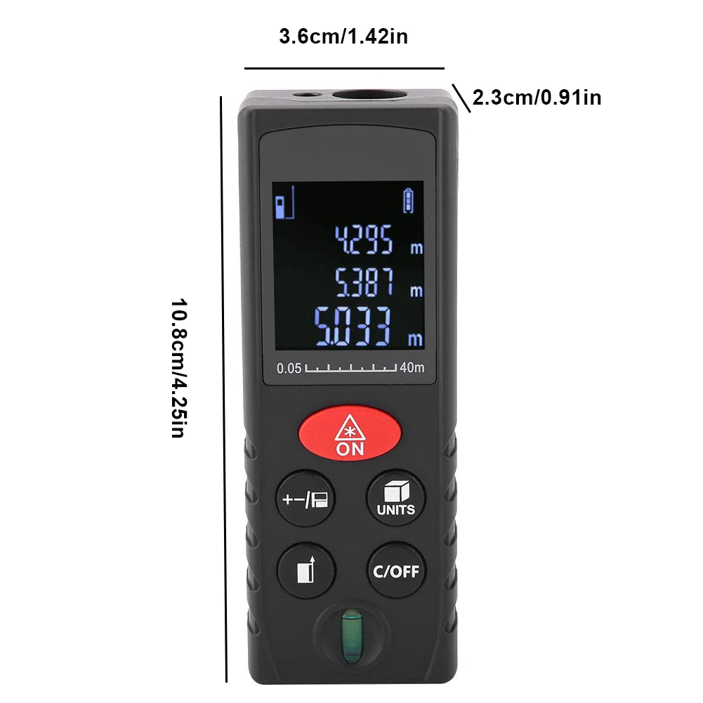 

Distance Meter KXL-D40 Portable Handle Tool Digital Range Finder with LCD Display Data Memory Distance Measure Tool for Room