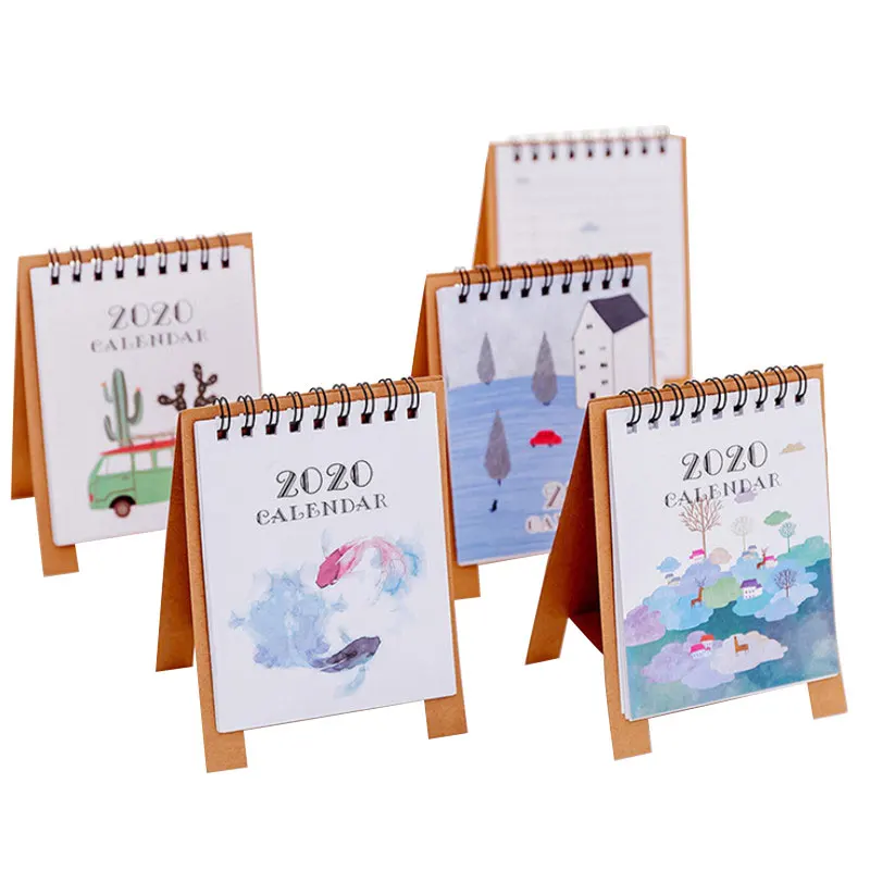 Мультяшный настольный мини календарь 2020 Творческий мультфильм мелких животных