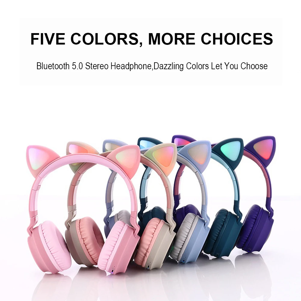 2020 светодиодный наушники с кошачьими ушами шумоподавление Bluetooth 5 0 молодежные
