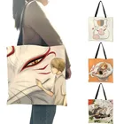 B06133, японские аниме, сериалы, наплечная сумка с принтом Нацумэ, 2019, с изображением мультяшных котов, школьная сумка для книг