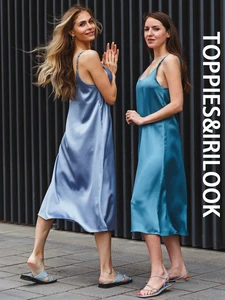 Toppies 2021 женское атласное платье с блестками длинное платье без рукавов сексуальная имитация шелка модная женская одежда