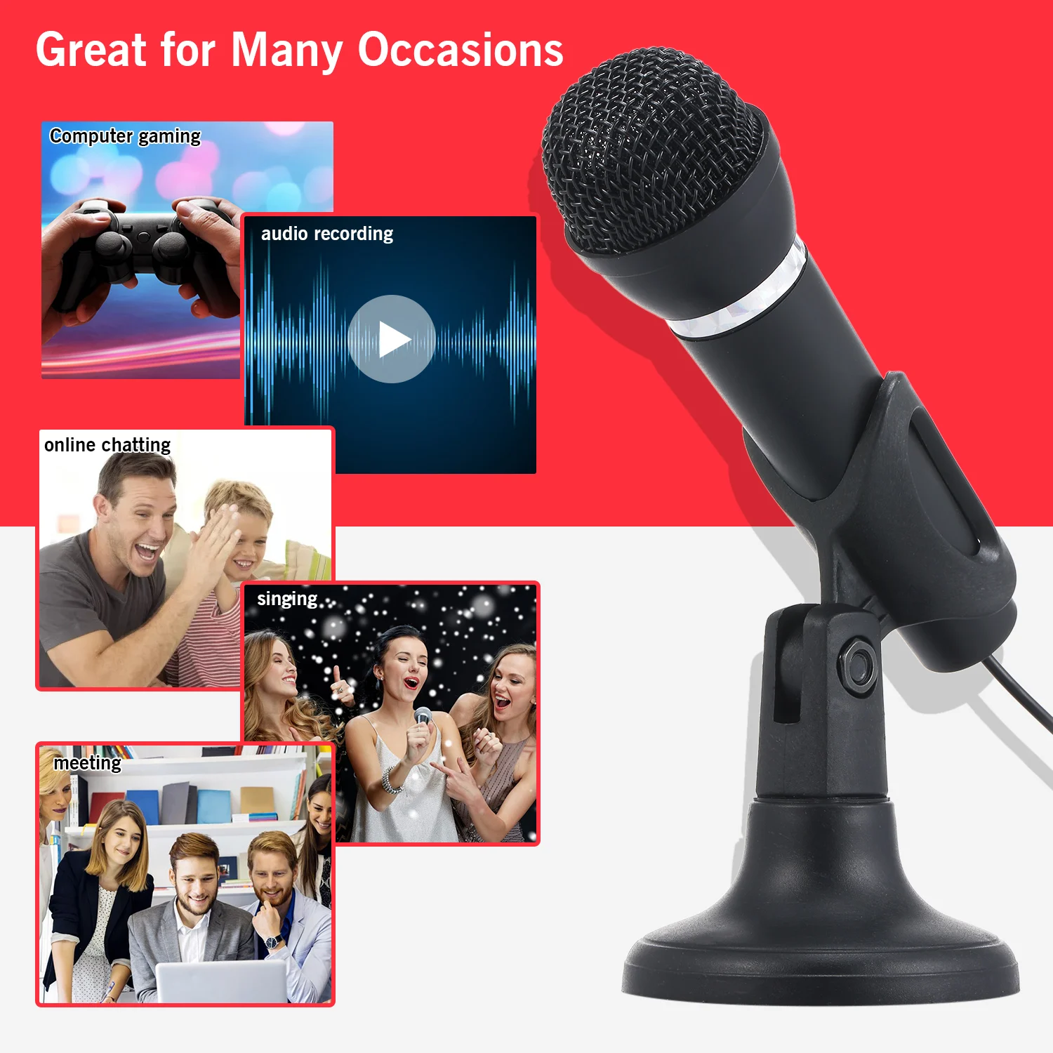 Новый настольный микрофон с разъемом 3 5 мм и подставкой для записи компьютерных