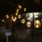 Уличная гирлянда, светодиодная уличная гирлянда с лампочками G50 на солнечной батарее в качестве Рождественского украшения, лампа для дома, внутреннего праздничного освещения
