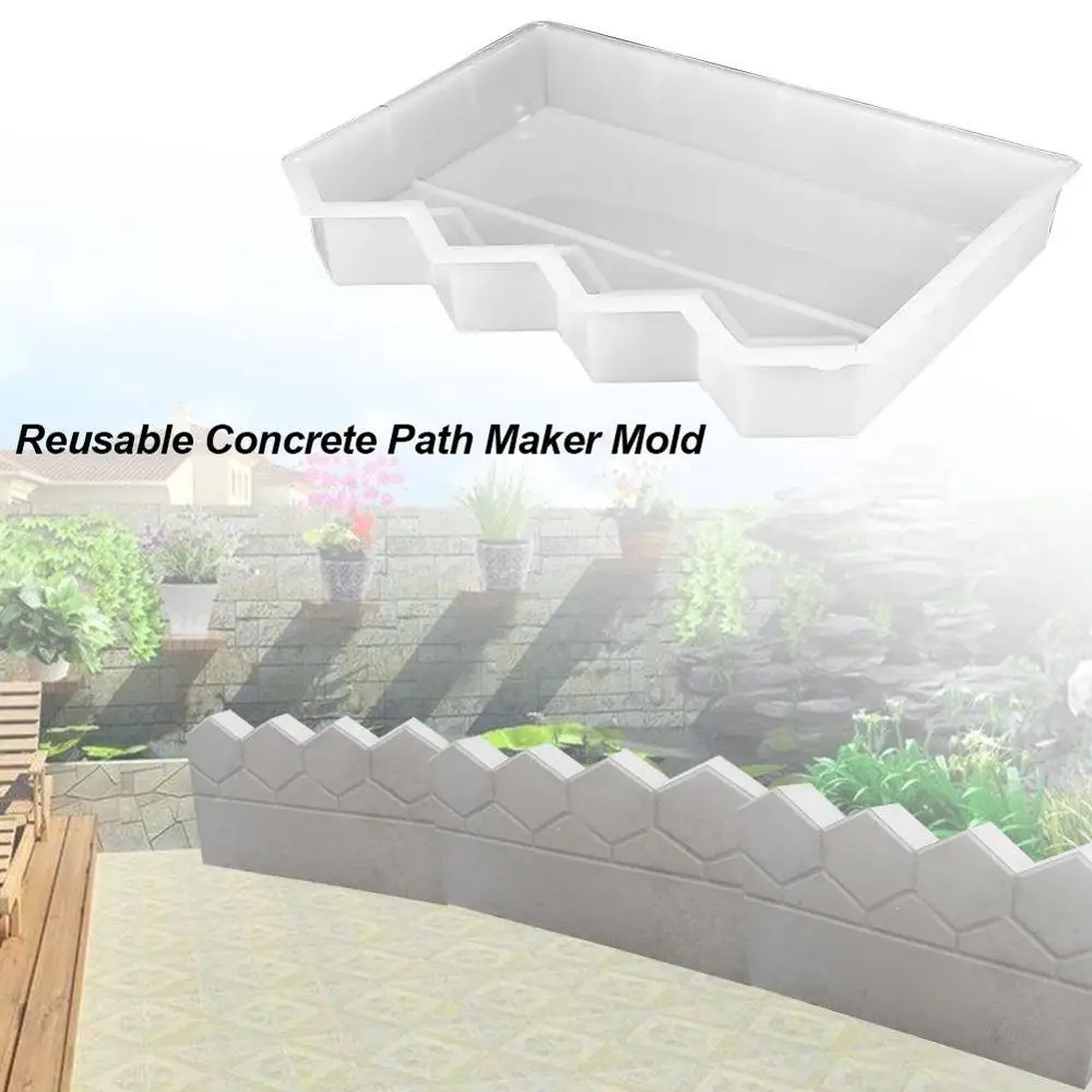 

1PC Garden Patio Fence Reusable Concrete Path Maker Molds Cement Brick Mold Plastic Mould Square Paving Mould DIY Path Mold