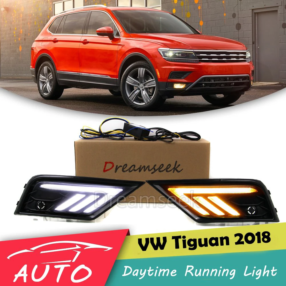 Автомобильный светодиодный дневные ходовые огни для VW Volkswagen Tiguan 2018 светильник