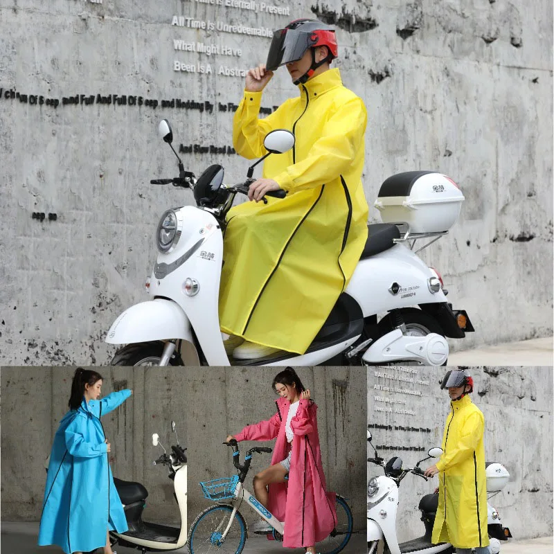 EVA плащ для женщин/мужчин на молнии с капюшоном пончо мотоцикл Дождевик длинный