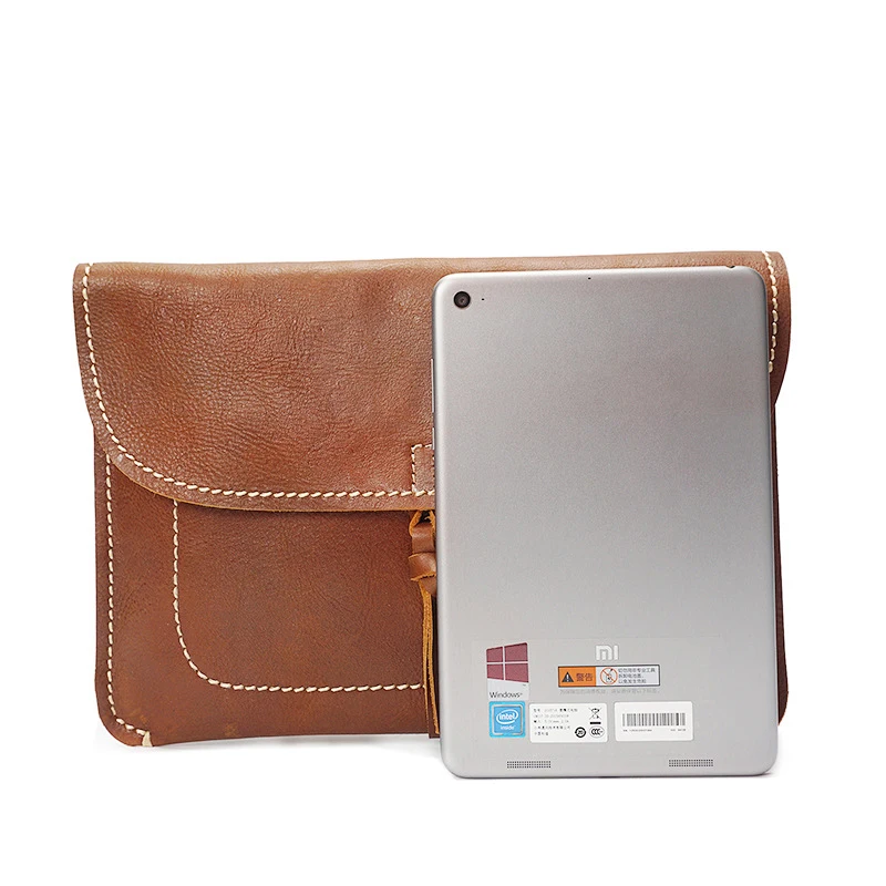 Men's clutch bag handmade leather retro fashion ultra-thin folder first layer cowhide men and women new handbag |