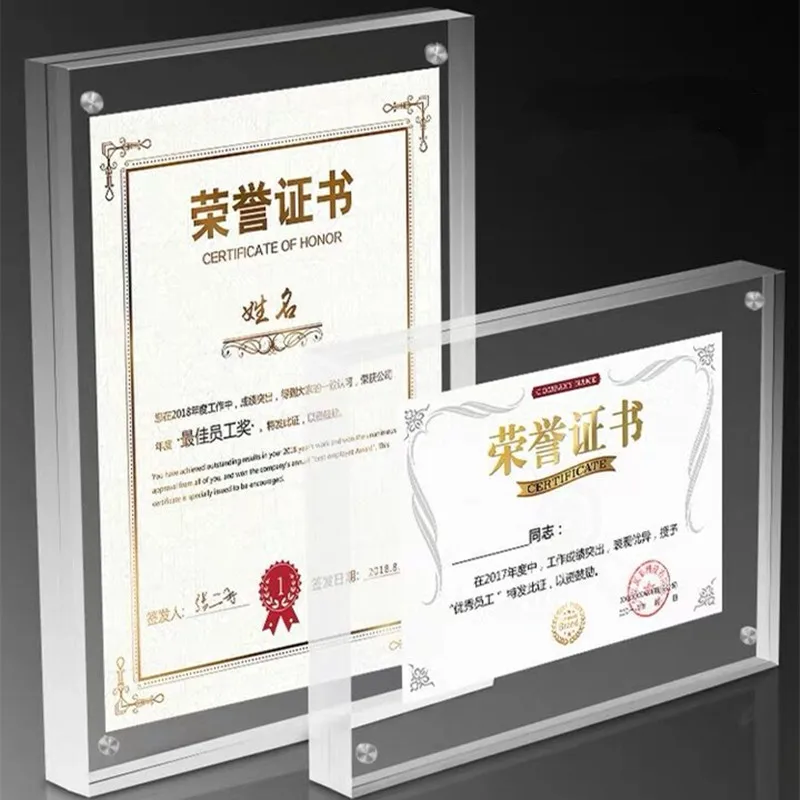 

A5 Double Sided Picture Photo Frame Thicker Block Price Label Tags Acrylic Sign Holder Stand Frameless Desktop Display